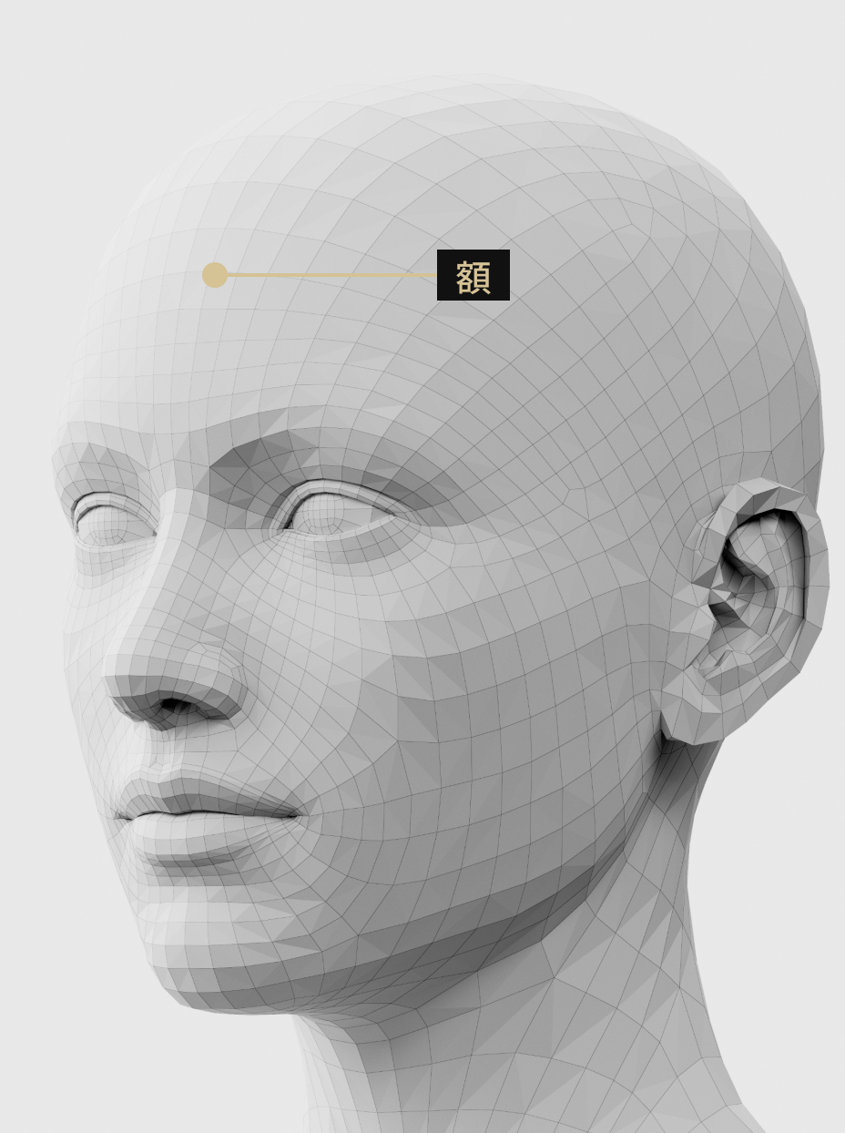 額にボリュームを加えて立体的な印象をつくる額フィラー施術説明画像