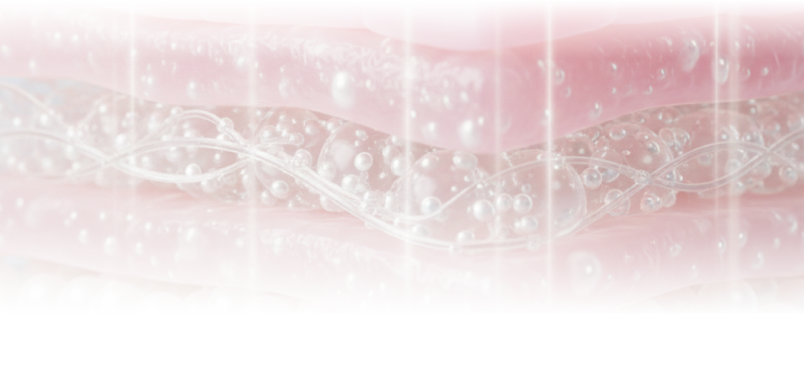 울쎄라피 기술로 진피와 SMAS층에 에너지가 전달되는 구조를 나타낸 피부 단면 일러스트