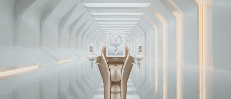 강남 피부관리 클리닉 UH CELL 브이로 리프팅 시술 콘셉트를 표현한 그래픽 배너 이미지