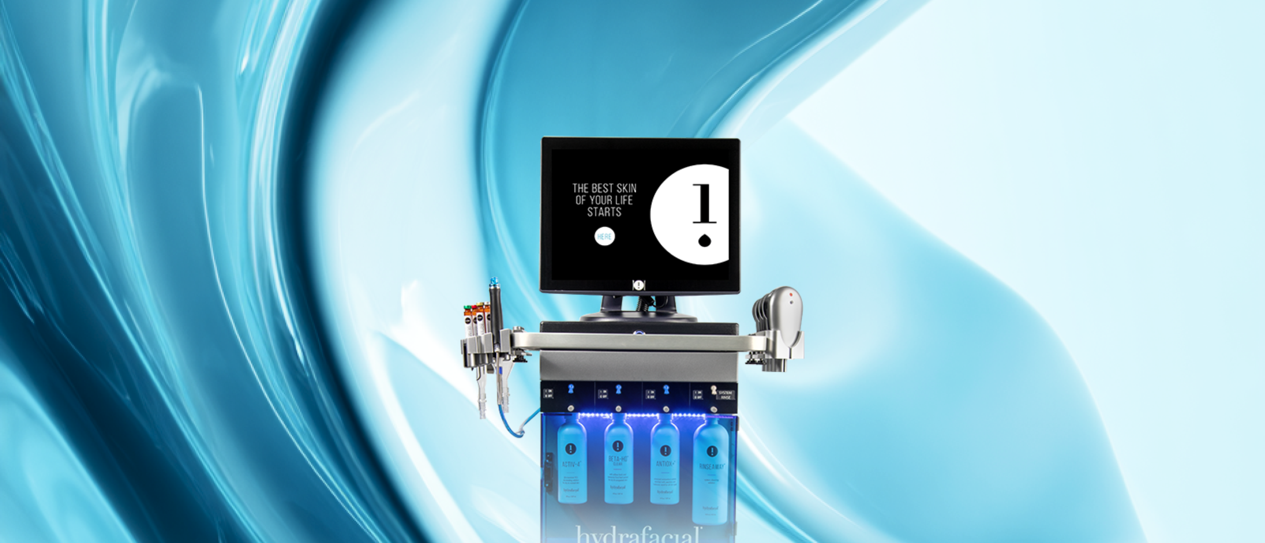 강남 피부관리 클리닉 UH CELL 하이드라페이셜 피부관리 시술 콘셉트를 표현한 그래픽 배너 이미지