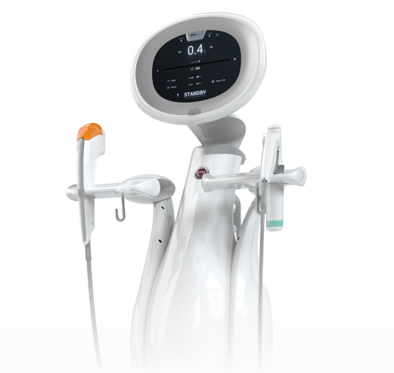 슈링크 유니버스 리프팅 장비와 핸드피스를 보여주는 장비 비주얼 이미지