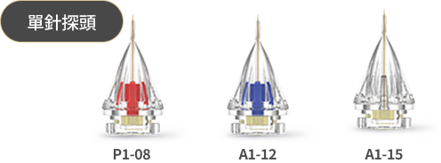圖片展示了Potenza侵入性注射針頭的類型，包括多針針頭和單針針頭 - 單針