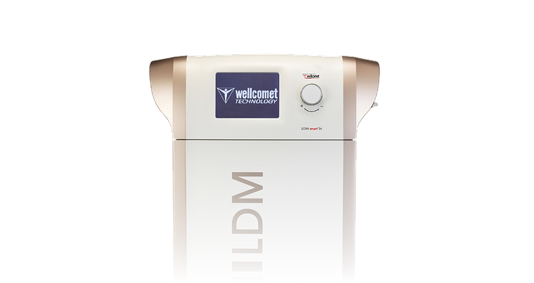 LDM 고밀도 초음파 피부관리 장비와 핸드피스를 보여주는 장비 비주얼 이미지 