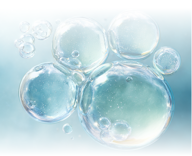 고밀도 초음파 에너지가 피부 속 수분과 진정 효과를 전달하는 LDM 피부관리 시술 콘셉트 이미지