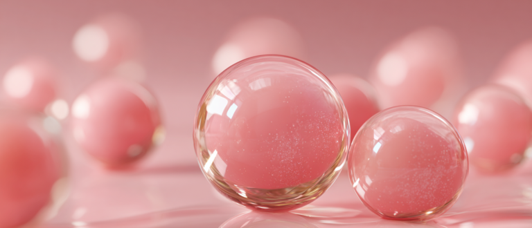 스컬트라 PLLA 입자를 형상화한 분자 구조 그래픽 이미지