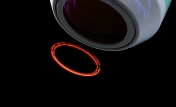 선 형태의 초음파 에너지를 조사해 굴곡진 부위를 섬세하게 리프팅하는 MP 모드 작용 원리 이미지