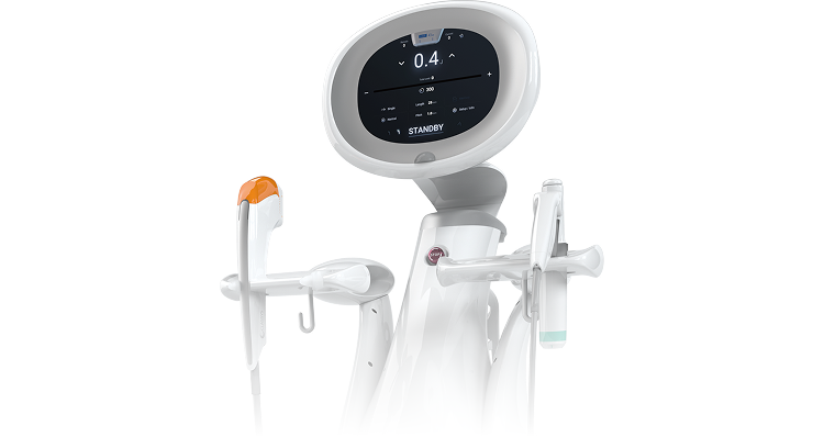 슈링크 유니버스 리프팅 장비와 핸드피스를 보여주는 장비 비주얼 이미지