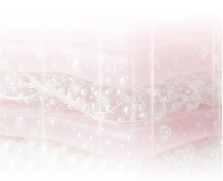 울쎄라피 기술로 진피와 SMAS층에 에너지가 전달되는 구조를 나타낸 피부 단면 일러스트