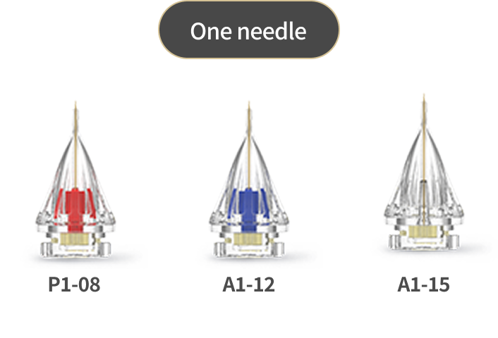 Image showing the types of Potenza invasive tips, including multineedle and one-needle tips - One Needle