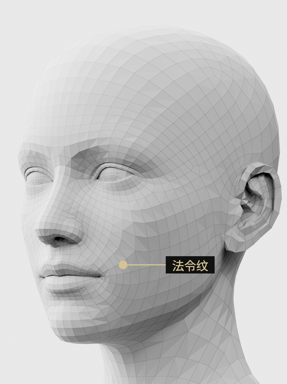 图片描述：填充剂注射手术，用于填充法令纹，减轻面部老化迹象。